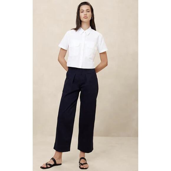 Banana Republic Authentic Chino Barrel Pant in Preppy Navy - Picture 1 of 8